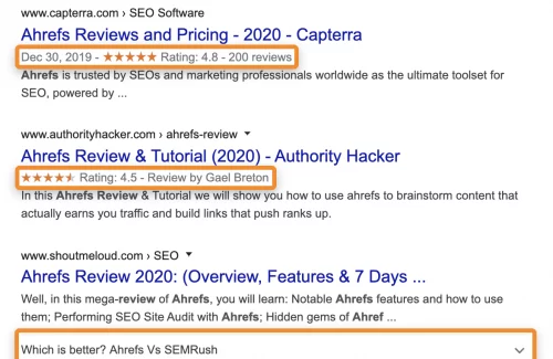 Rich snippets: steveayo