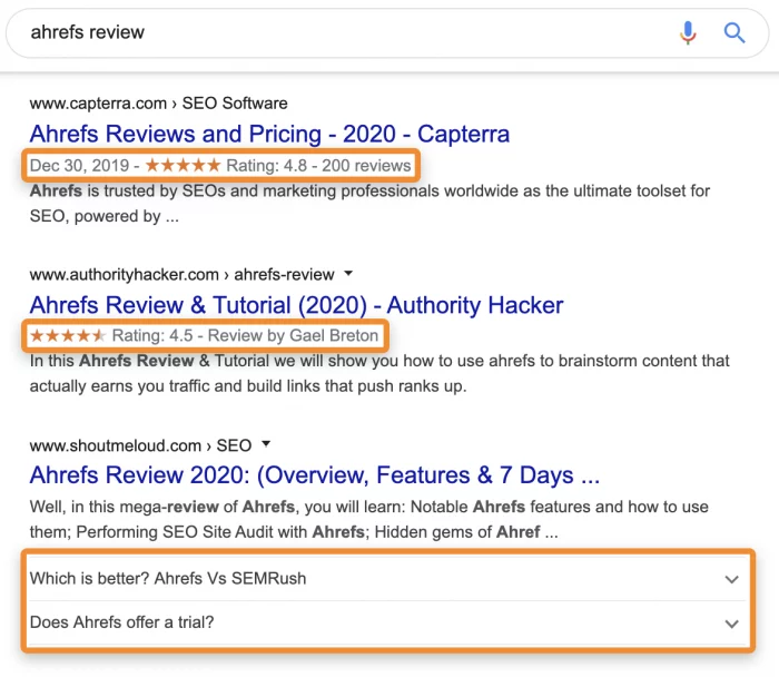 Rich snippets: steveayo