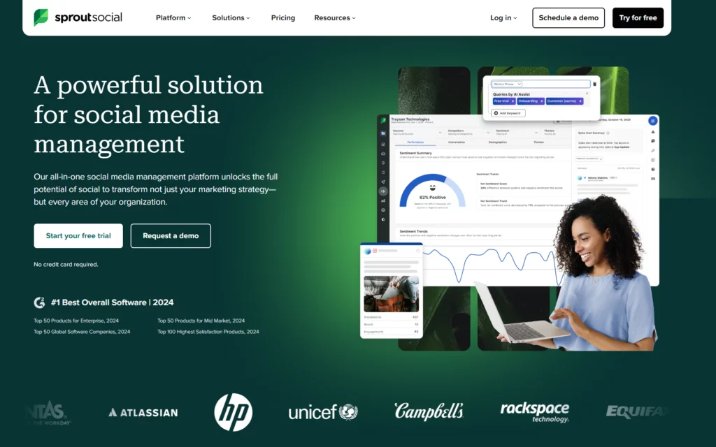 Sprout Social homepage screenshot