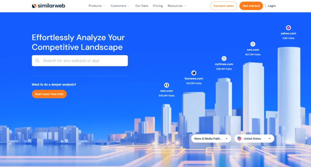 Similarweb homepage screenshot