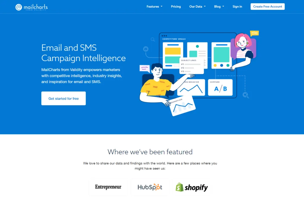 MailCharts webpage screenshot